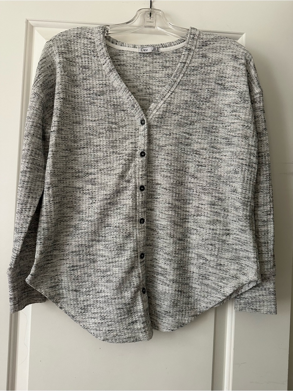 Dex Marled Gray Waffle Knit Longsleeve